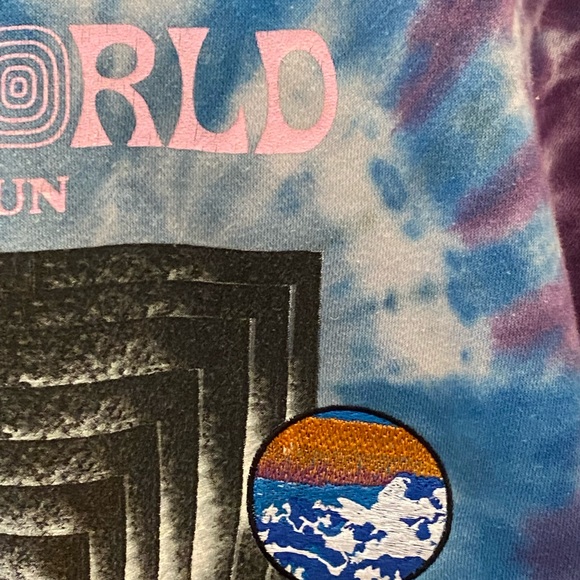 Astro World Festival Run Tie Dye Hooded Sweatshirt /Embroidered/ Size M - Picture 8 of 13